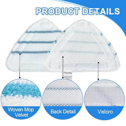4 Pack Reusable Mop Pads Compatible with True & Tidy STM-500, STM-700 Steam Mops, Refills for Turonic ST3 Steam Mop Microfiber Washable Pads, Cloths for Floor Cleaning, Scrubbing and Floor Caring