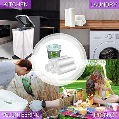 Trash Bags 13 Gallon Tall Kitchen Garbage Bags, Inwaysin Recycle Bags, Biodegradable White Trash Bags, 75ct - style: 13Gal-White-75