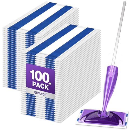 UNIMADE 100 Count Mop Pad Refill Compatible with Swiffer WetJet, Disposable Multi-Layers Mopping Pads for All Hard Surface, Especially Hardwood Floor, Super Absorbent Spray Mopping Pad Refills - size: 100 Count