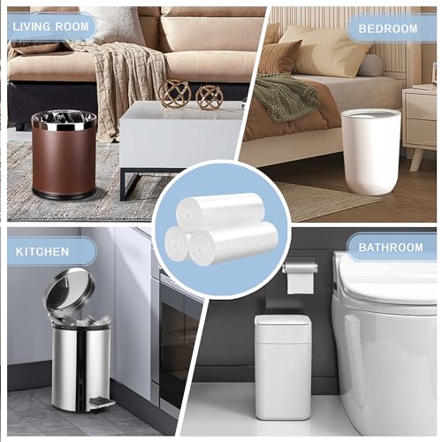 Small Trash Bags 4 Gallon - 108 Count Leakage-Proof 4 Gallon Trash Bag, Small Garbage Bags for Office Bedroom Bathroom Mini Trash Bags, Unscented White 15L Small Trash Can Liners - style: 4 Gallon