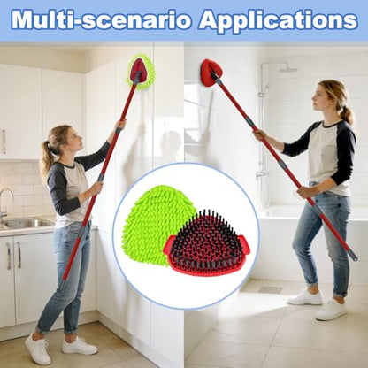 Mop Replace Heads for O Cedar Easywring 1 Tank Spin Mop Heads Replacement for Ocedar Mops Refill Sets Include 4 Pack Mopping Refills, 1 Pack Scrubber Brush & 1 Disc Base to Dry and Wet Floor Cleaning - size: for Ocedar 1 Tank