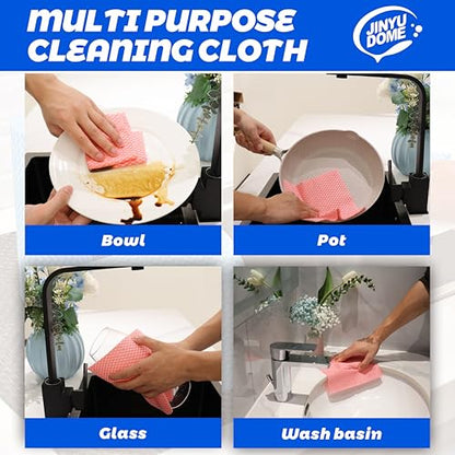 Disposable Kitchen Cleaning Cloths Dish Towels Dish Cloth Reusable Cloths for Kitchen, Bathroom, Household Cleaning (Red 100 Pack) - color: Red 100 Pack