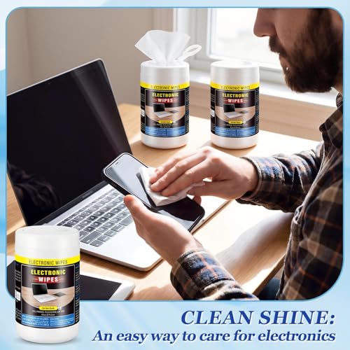 Threlaco 8 Pack 480 Count Electronic Wipes Screen Cleaner Wipes for Computer Laptop Monitor Lens Phone TV Screens Keyboard Cleaning