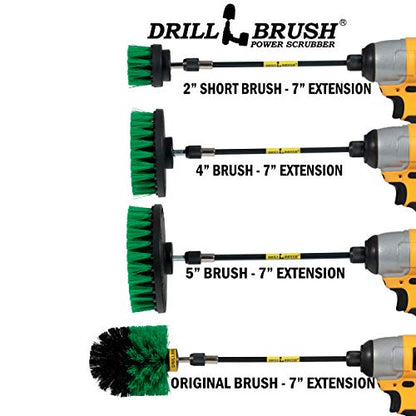 Kitchen Cleaning Supplies - Drill Brush Set with Extension - Counter Scrubbing Brushes, Stove Cleaning Tools - Oven Spot Cleaning Tool - Home Sink Scrubbing Brush Set - Cast Iron Pot Cleaning Brushes - color: Green