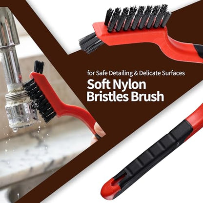 10-Piece Wire Brush Set - Heavy Duty Scratch Brushes with Stainless Steel & Nylon Bristles, Includes 2 Wood Handle Brushes and 2 Metal Scrapers for Welding Slag, Paint & BBQ - size: 10Pcs-Wire