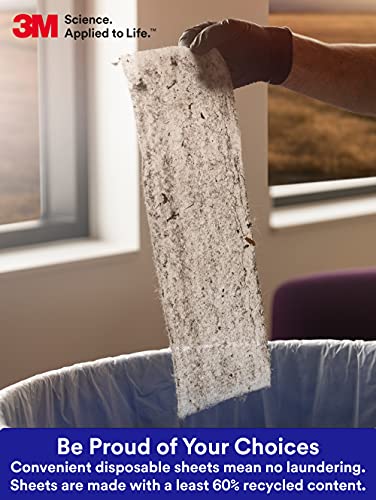 3M Easy Trap Sweep and Dust Sheets,1 Roll of 60 8" x 6" Sheets,Disposable Easy Sweep Floor Duster,Picks Up 8X More Dirt,Dust,Sand,Hair,Works on Dry or Wet Surfaces,Hardwood Floors,59152W,(Pack of 8) - size: 1 Roll of 60 8" x 6" Sheets (Pack of 8)