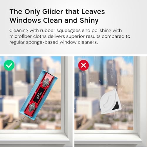 Tyroler Outside Magnetic Window Cleaner Tool | The Glider S-1 AFC Double-Sided Window Cleaner Tool Fits Windows 0.1"-0.4" Thick | Magnet Window Cleaner | Magnetic Glass Cleaner | Limpiador magnetico