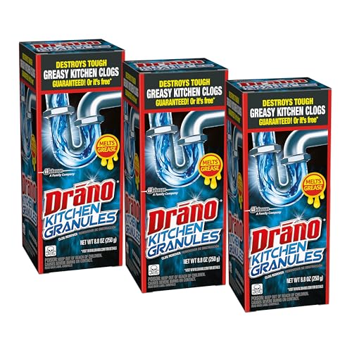 Drano Kitchen Granules Clog Remover, 8.8 oz (Pack of 3) - size: 8.8 Oz (Pack of 3)