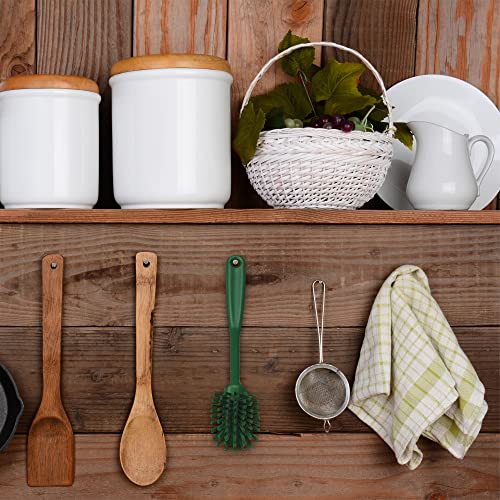 Vikan 42372 Brush,Dish,Scraping Edge,Medium,11",PP/PBT,Green - color: Green