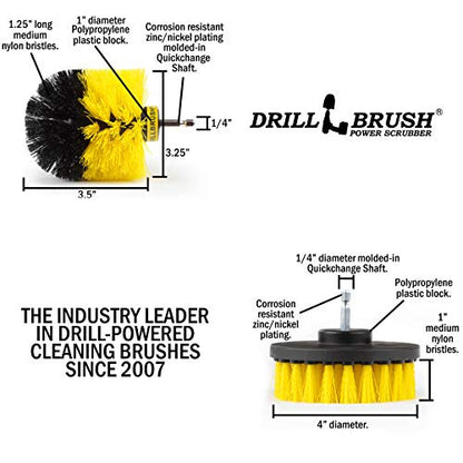 Shower Cleaning Brush - Cleaning Scrub Brush - Bathroom Cleaning Brushes - Tile Cleaning Brush - Tub Cleaning Brush - Scrub Brushes for Drills - Bathroom Power Scrubber - Home Bathroom Cleaning Tools - color: Yellow