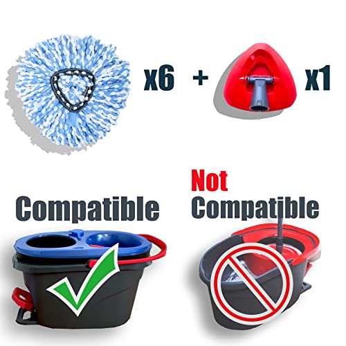homsis 7 Pack Mop Replace Head for 2-Tank Spin Mop Compatible with Ocedar Rinse Clean - Mop Refills Made of Microfiber, Deep Cleaning Machine Washable and Easy-to-Replace