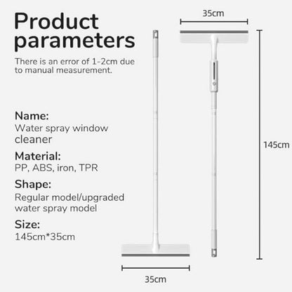 CHNLML Squeegee for Window Cleaning with Spray and 3 Pads, 2024 New Double-Sided Spray Expansion Window Cleaner, Dual Side Mist Detachable Assembly Glass Cleaning Mop for Indoor Outdoor High Window