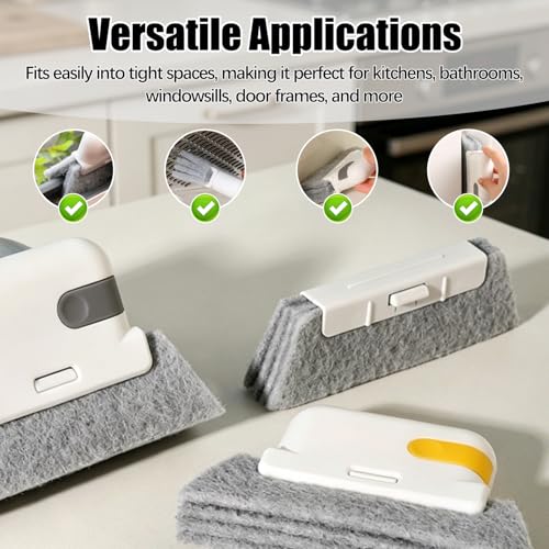 5PCS Window Track Cleaning Brush – Single Handheld Brush for Sliding Door, Window Sills, Small Gaps, and Crevices, Efficient Dirt and Water Stain Removal - color: 5grey