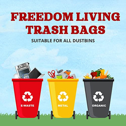 Biodegradable Trash Bags 13 Gallon 48 Count Heavy Duty White Bags with Handle Ties for Garbage in Kitchen, Yard, Lawn, Contractor, Janitorial or Office - size: 48 Count (Pack of 1)