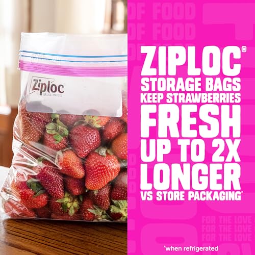 Ziploc Quart Food Storage Bags, Stay Open Design with Stand-Up Bottom, Easy to Fill, 80 Count (Pack of 9) - size: 80 Count (Pack of 9)