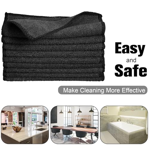 Tanlade Cleaning Cloth Dry Erase Cloth Cleaning Rags Reasonable Kitchen Towels Microfiber Towels Cars Wash(6 x 6 Inch,Black,50 Pcs) - color: Black, size: 6 x 6 Inch