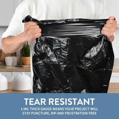 15-18 Gallon Black Trash Bags with Drawstring, 102 Count | Fit 16, 17 Gal High Density Large Garbage Bags, Strong Plastic Trash Can Liners for Kitchen Lawn Commercial - style: 15-18 Gallon (102 Count, Black)
