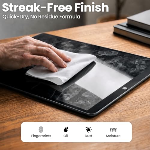 Electronic Wipes Screen Cleaner Streak-Free [2 Pack x40] Computer Screen Wipes, TV Screen Cleaner Wipes, Monitor Wipes for Smart TV, Laptop, iPhone, ipad and more - [Microfiber Cloth + 80 Wipes] - size: 2 Pack (80 Wipes)