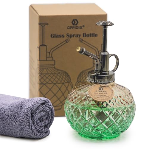 OFFIDIX Plant Mister Spray Bottle,Glass Decorative 300ML Vintage Watering Small Indoor Watering Can with Plastic Pump for Indoor Plants,Garden,Cleaning（Brown Green Gradient） - color: C-brown Green Gradient
