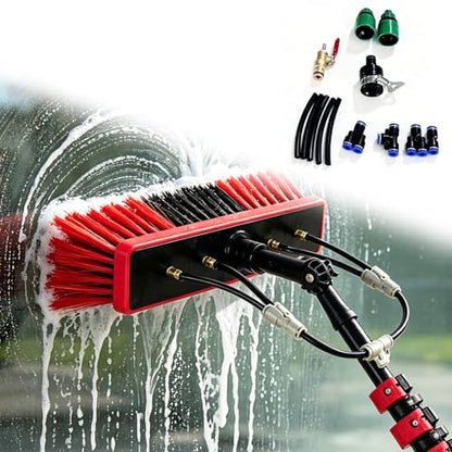 26Ft Reach Solar Panel Cleaning Brush Kit, Window Cleaner Tool with 6-Stage 5-26ft Pole, Professional Telescopic Solar Panel Cleaning Equipment for Snow Removal (5-26FT)