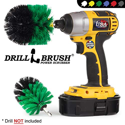 Drill Powered Kitchen Cleaning Supplies - Kitchen Scrubbing Accessories - Drill Brush Household Cleaner - Oven Cleaning Tool - Stovetop Scrubber Brushes - Kitchen Sink Scrub Brush - Frying Pan Brush - color: Green