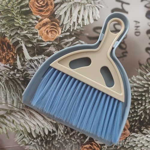 3 Pack Mini Broom and Dustpan Set with Handle, Hangable Small Hand Dustpan and Brush Cleaning Tool Set for Table Desk Keyboard Countertop Cars Sofa