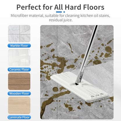 10Pcs Joymoop Mop Replacement Pads, 15 * 4.9'' Universal Mop Pads Mop Head Refills Washable Wet Mop, Compatible with Most 11-14” Size Mops - color: Grey + White, size: 15 * 4.9''
