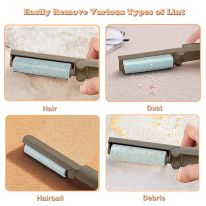 Mini Reusable Lint Roller for Travel, 6 Pack Washable Foldable Lint Remover with Sticky Gel, Portable, Compact and Easy to Clean for Clothes and Luggage Use - color: 6 Pack, Grey