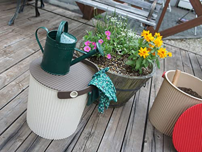 Yawata Kasei 228370 Omuniutti Cafe au Lait LL 7.4 gal (20 L) sceltevie omnioutil Scandinavian Bucket with Lid - color: Cafe Au Lait, style: LL Size: 6.5 gal (20 L)