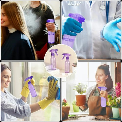 Cosywell Empty Spray Bottles 8.8oz/260ml 2 Pack Plastic Spray Bottle for Cleaning Mist/Stream Refillable Container Water Spraying Bottle for Cooking Hair Care Essential Oils(Purple) - color: E-Purple