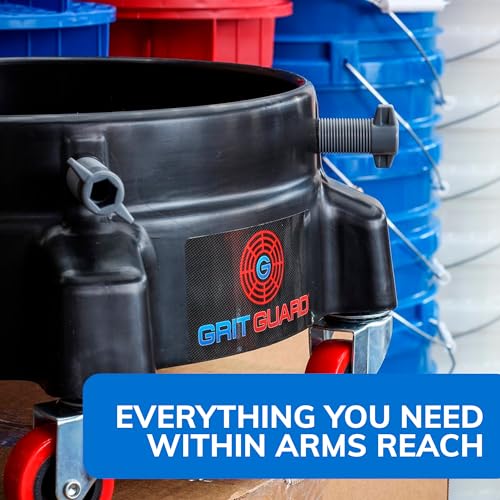 Grit Guard Bucket Dolly with Wheels - Rolling Detailing Wash Bucket with 5 Wheels and 2 Locking Casters Compatible with 2.5, 4, 5 and 6 Gallon Buckets (Green, 3" Grey Casters) - Made in the USA - color: Green, size: 3" Grey Casters