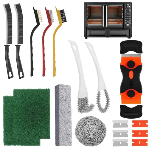 Heavy Duty Oven Cleaner Brush Set, Oven Cleaning Accessories Tools, for Deep Cleaning Stoves, Grills, Ovens & Kitchen Surfaces - Removes Tough Grease & Carbon Buildup