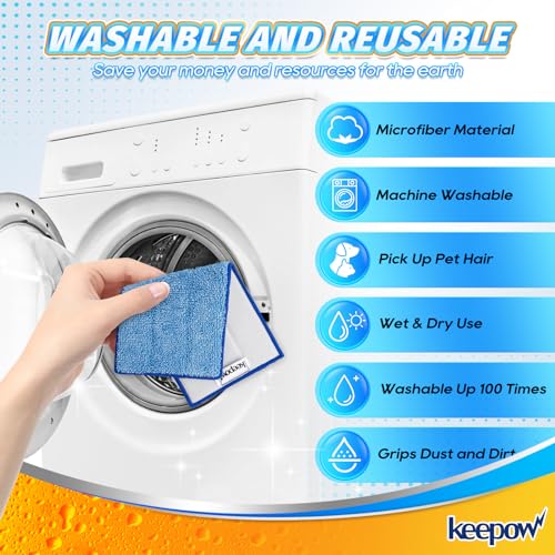 6 Pack Reusable Mop Pads Compatible with Swiffer Wet Jet, Microfiber Mop Refill Pads Replacement Pads for Swiffer WetJet, Machine Washable Perfectly for All Floor Surfaces Cleaning