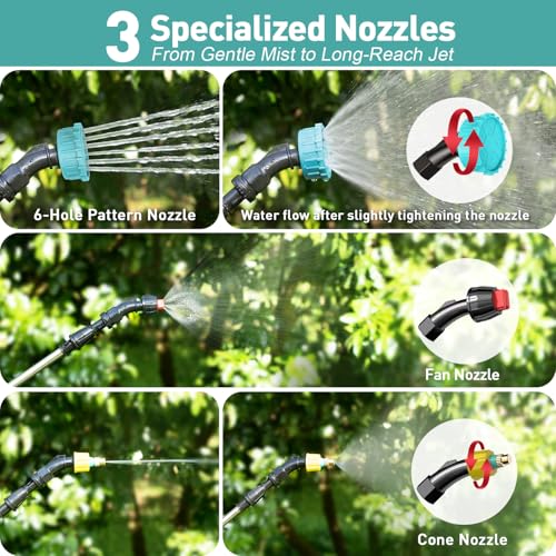 Battery Powered Garden Sprayer 1.8 Gallon, Lightweight Electric Weed Sprayer with Telescopic Wand & Adjustable Nozzles, Portable Yard Sprayer for Plant Watering, Lawn Care, Fertilizing,Gardening - size: 1.8 Gallon