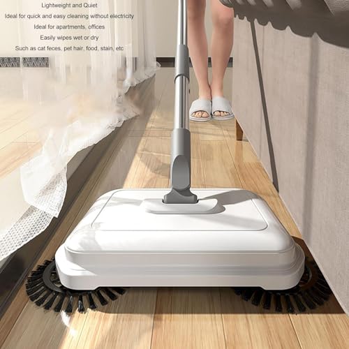 Carpet Floor Sweeper, Non Electric Manual Sweeping with Cleaning Cloth Household Hand Sweeping Machine for Home Kitchen ﻿