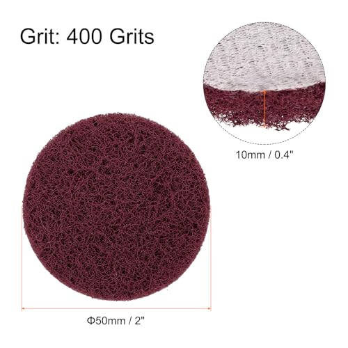 HARFINGTON 20pcs Scrubber Scouring Pads 400 Grits 2 Inch Drill Power Brush Hoop and Loop Surface Conditioning Disc Drill Scuffing Disc Scrub Pads for Home Kitchen Cleaning, Red - color: Red, size: 400#