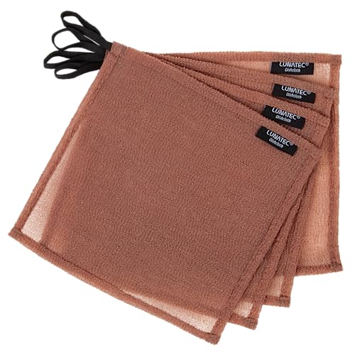 Lunatec Odor-Free Kitchen Dishcloths. A Scrubber and scouring pad for All Surfaces. (4-Pack) - color: Brown