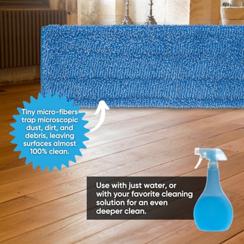 Microfiber Wholesale 18" Absorbent Microfiber Wet Mop Pad - Reusable, Machine Washable, Refills (2 Pack) - size: 18 inch 2 Pack