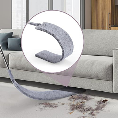 Retractable Gap Dust Cleaner with 3 Microfiber Dusting Cloths & 30-100 inch Extendable Long Handle, Retractable Duster Brush for Cleaning Under Appliances Sofa Couch Bed Refrigerator Furniture - color: Gray