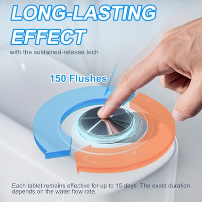 KIISIISO Toilet Bowl Cleaner Tablets 100 PACK, Automatic Bleach Toilet Tank Cleaners, Bathroom Long-Lasting Freshness, Slow-Releasing Powerful Deodorizing & Descaling - size: 100 Count (Pack of 1)