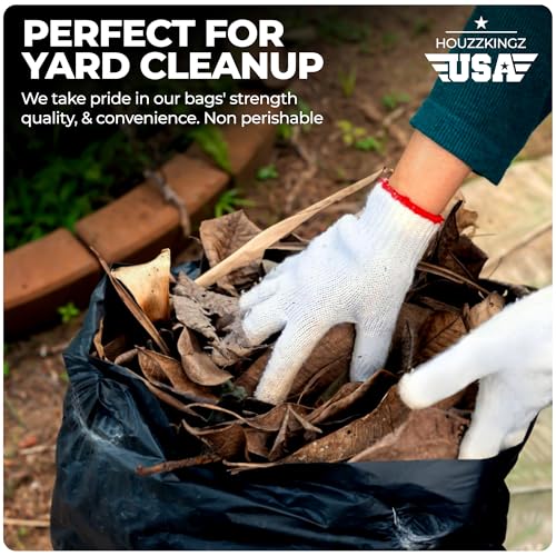55 Gallon Large Trash Bags [39” X 56” – 20 Micron] 20 Black Contractor Garbage Bags | Heavy Duty Lawn Leaf Yard Waste Bags | 55-60 Gallon Extra Large Construction Industrial Plastic Trash Can Liners - size: 1 Count (Pack of 20)