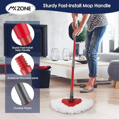 Spin Mop Handle Replacement Compatible with O Cedar Spin Mop and Bucket, 4-Section 29" to 56" Rotatable Mop Replace Handle, Mop Stick for Floor Cleaning (Mop Head & Base not Include) - size: 1pcs Spin Mop Handle