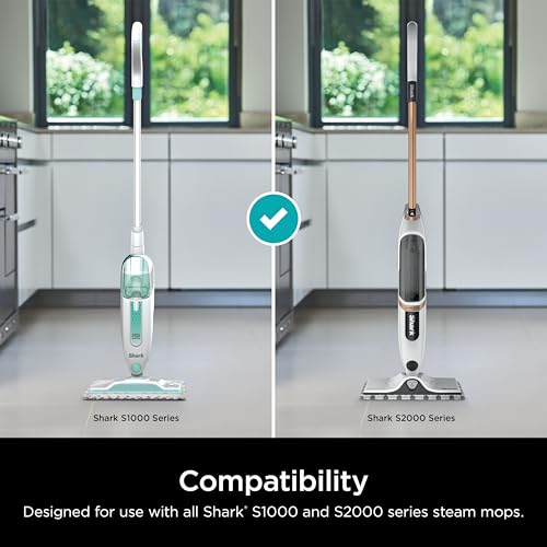 Shark Genuine Steam Mop Replacement Pads 2 Pack – 1 Dirt Grip & 1 Scrub Pad Included, Machine Washable, Designed for Sealed Hard Floors, Compatible with Shark S1000 & S2000 Series ONLY, 1153FCS2000