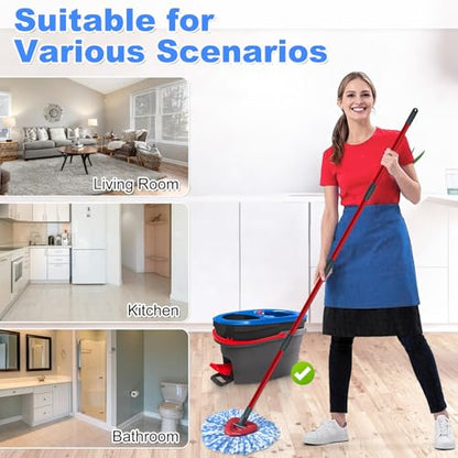 Mop Heads Replacements for Ocedar, 3 Pack Mop Replace Head for Ocedar RinseClean 2-Tank System, Spin Mop Replacement Head with 2 Scrubber Mop Head, Microfiber Mop Refills Deep Cleaning - color: 3mop Head and 2 Scrubber