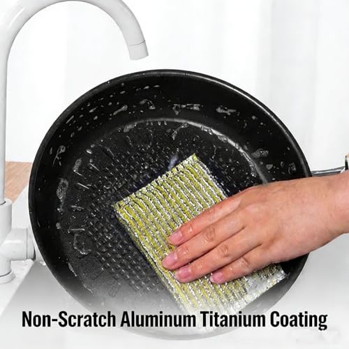 Non-Scratch Kitchen Cleaning Scrub Pads - 6 Pack Random Color, 12.5x8.5 cm Gentle Scrubbers for Non-Stick Cookware Dishes FORUMALL (6 Pcs)