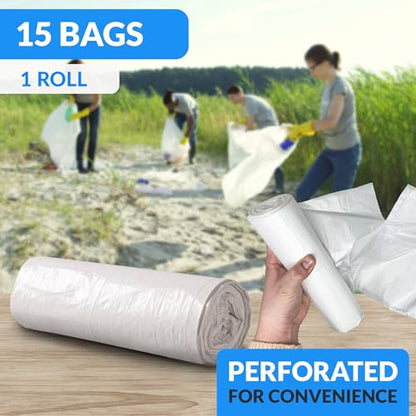 Reli. 95 Gallon Trash Bags (15 Count) | Clear | Twist Ties Included | Extra Tough, Leak-Proof, Heavy Duty Garbage Bags | Ideal for Large Clean Ups