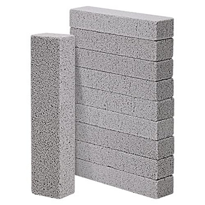 HongWay 10 Pack Pumice Stone for Cleaning, Pumice Stone for Toilet Cleaning Bowl Stick, Heavy Duty Strong Pumice Cleaning Bar for Bathtubs, Kitchen Sink, Grill, Household (5.9 x 1.4 x 0.9 Inches) - style: 10pcs