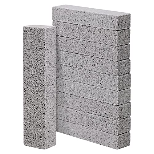 HongWay 10 Pack Pumice Stone for Cleaning, Pumice Stone for Toilet Cleaning Bowl Stick, Heavy Duty Strong Pumice Cleaning Bar for Bathtubs, Kitchen Sink, Grill, Household (5.9 x 1.4 x 0.9 Inches) - style: 10pcs