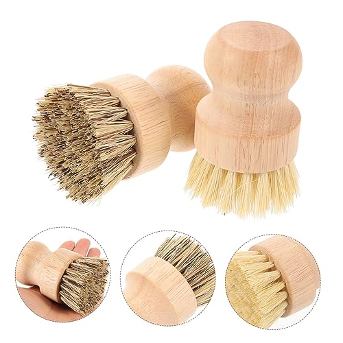 2pcs Palm Brush for Dishes Pots Sturdy Scrub Brush Odorless Bristles Multipurpose Kitchen Cleaning