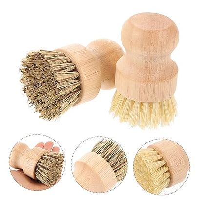 2pcs Palm Brush for Dishes Pots Sturdy Scrub Brush Odorless Bristles Multipurpose Kitchen Cleaning